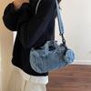 Denim Bag Women's Large Capacity Shoulder Underarm Bag Commuter Pillow Bag