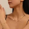 18K Titanstahl Trendiger Diamantbesetzter Runder Clip Schmuck