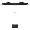 VidaXL Double Head Garden Parasol, Patio Sunshade, Sun Shelter, Beach Parasol Terrace Outdoor, Black 362967