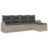 VidaXL Ensemble de 5 pièces de canapé de jardin avec coussins gris clair en poly rotin 3346002