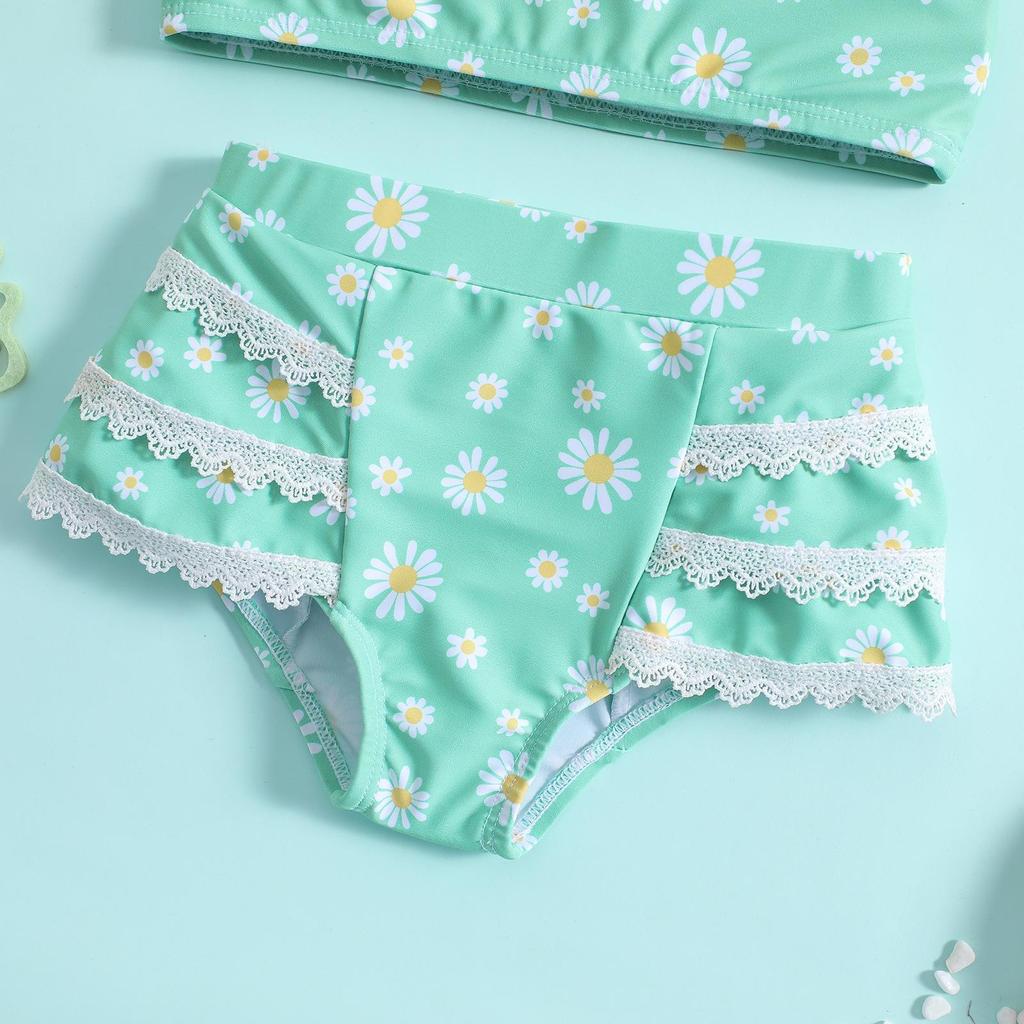 Children's Daisy Print Two-Piece Bikini Set
