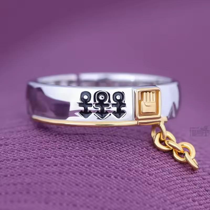 Anello Anime JoJo Bizarre Adventure Kujo Jotaro Cosplay Anelli Regolabili Unisex Accessori Regalo