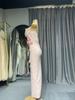 Elegante Vestido Bodycon Bandeau con Flor 3D: Vestido de Boda y Fiesta Verano 2024