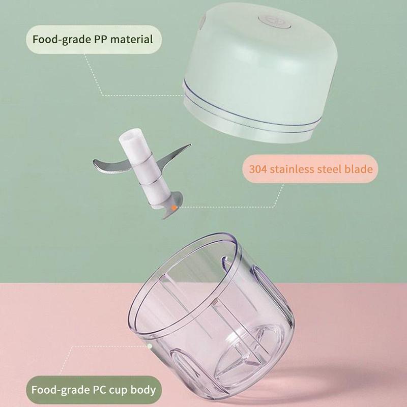 Multifunctional Electric Garlic Chopper 100/250Ml Portable Vegetable Grinder Onion Mixer Mashing Machine For Kitchen