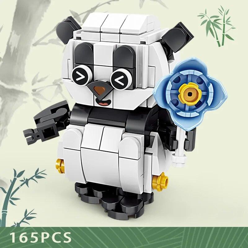 Creative Chinese Panda Building Blocks For Children Educational Animal cognition Construction Toys For Kids Birthday Gift DIY