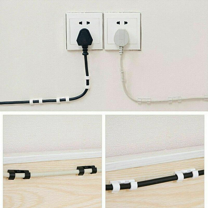 20/60/100PCS Strong Self-Adhesive Cable Clips Organizer USB Cable Organizer Clips Wire Holder Earphone Mouse Cord Clip Protector