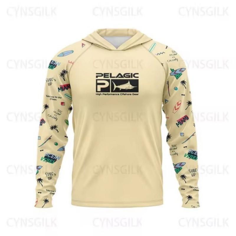 Herren PELAGIC Langarm Kapuzen-Angelanzug Mit UV-Sonnenschutz UPF50 + Luya