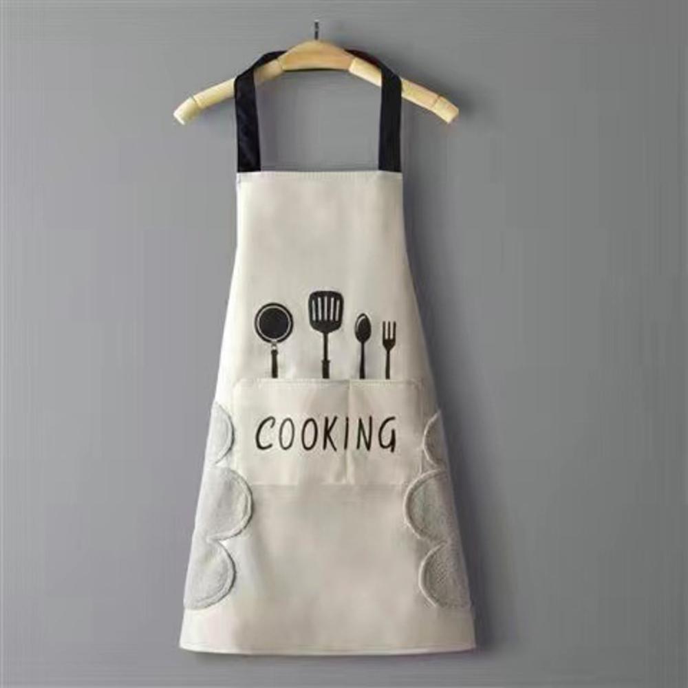 Hand Towel Apron Waterproof Stain Home Kitchen Cooking Waist Korean Creative Cute Bear Hanging Neck Towel Apron Oversleeve