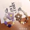 Kurze Handgemachte Wollblume Liebes Tasche Perlen Anhänger Internet Berühmtheit Handy Lanyard Tragbare Kette Lanyard