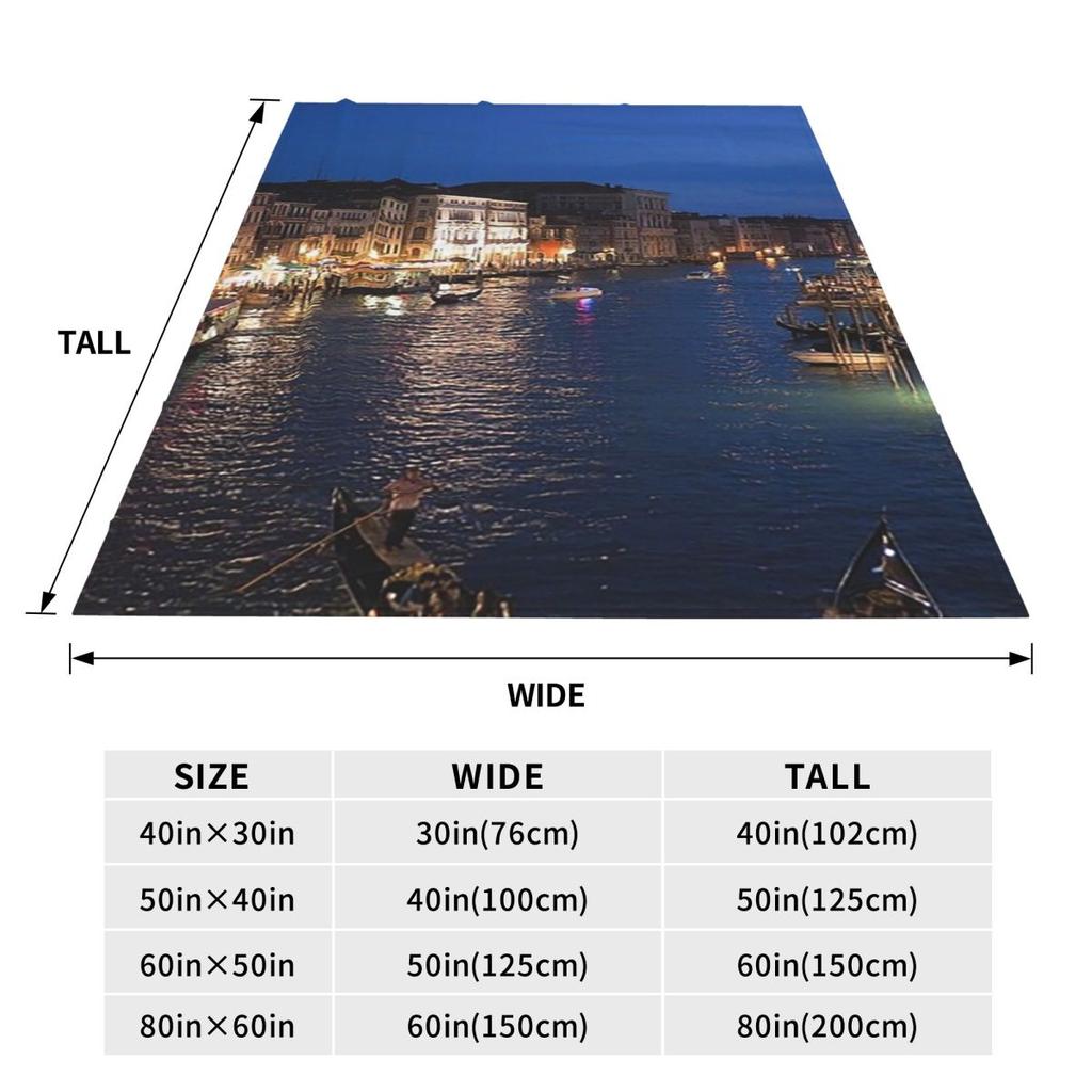 Venice Grand Canal Blanket Soft Warm Flannel Throw Blanket Plush for Bed Living room Picnic Travel Home Couch