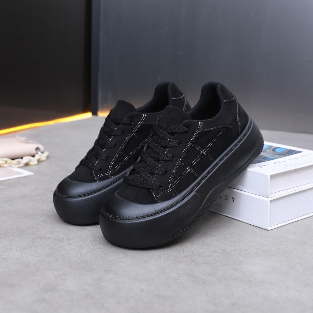Women's Shoes High On Platform Retro Round Toe Ladies Footwear Spring Autumn Vulcanized Shoe Quality Offer New In 2025 Trends 39