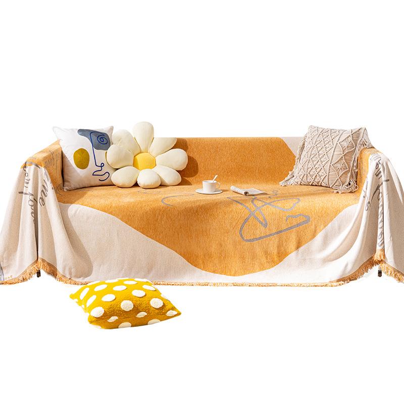Universal Sofa Cover Towel All InJUEusive Four Seasons No Need Measurement Simple Nordic Blanket for Couch