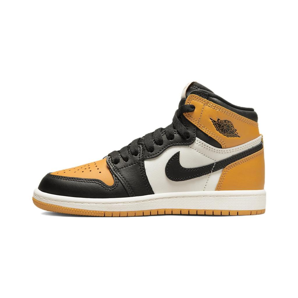 Air Jordan 1 Retro High OG PS Yellow Toe Dětské tenisky Taxi Black Sail AQ2664-711