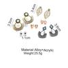 6 Pairs Combo Stylish Drop Earrings for Women (Silver Gold)