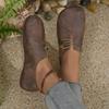 2024 Summer Women's Soft Leather Slip-On Flats - Round Toe, Low-Cut, Plus Size Available
