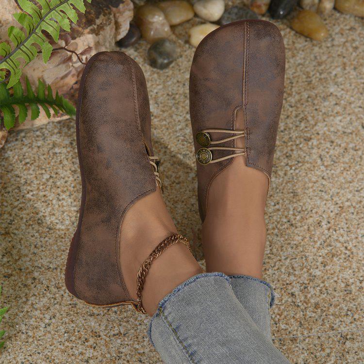 2024 Summer Women's Soft Leather Slip-On Flats - Round Toe, Low-Cut, Plus Size Available
