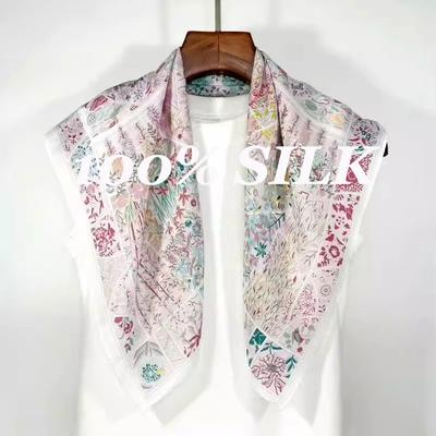 14 Momee 100% Natural Real Silk Scarf Women Bandana Square Scarves Wrap Kerchief Elegant Spring Fashion High Quality Hijab 65Cm