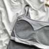 Korean Style Spicy Girl Cami Tank Top with Chest Pad and Beautiful Back Design - Women's Inner and Outer Wear