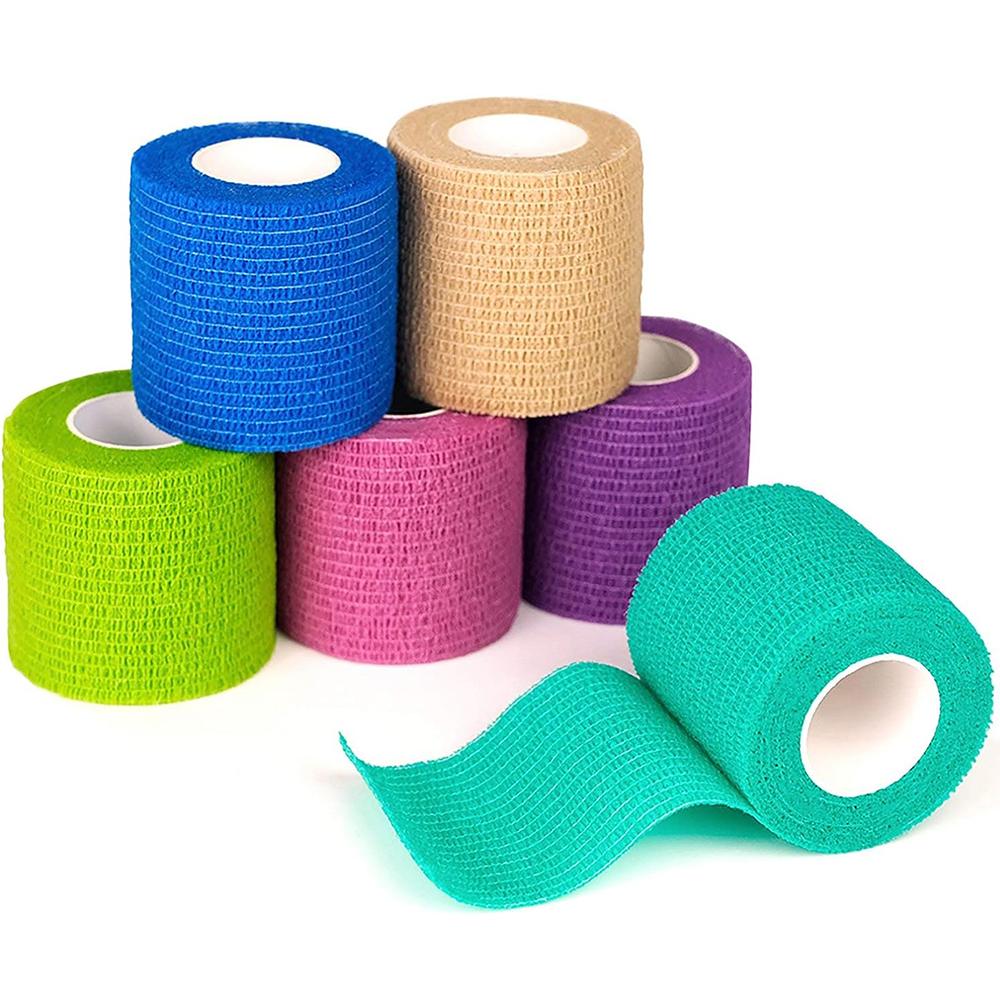 6/12 Rolls Self Adhesive Bandage Wrap Cohesive Breathable Vet Wrap For Sport Wounds 2 X 5 Yards Athletic Support