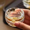 Premium Faceted Crystal Glass Teacup with Gold Foil