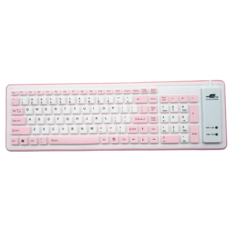 Soft Silicone Flexible Keyboard Foldable Wired Keyboard Colorful USB Keyboard  Home Use