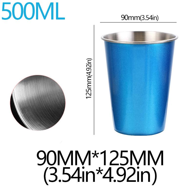350/500ml 304 Stainless Steel Metal Cup Beer Cups Wine Coffee Household Office Bar Travel Camping Mugs Drinking Coffee Tea Mug