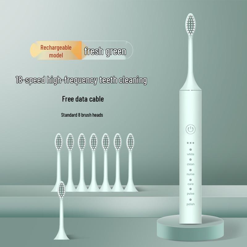 Unisex Rechargeable Ultrasonic Soft Bristle Electric Toothbrush for Home & Travel