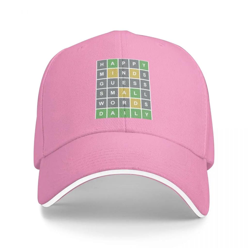 Happy Minds Guess Small Words Daily Wordle Game Baseball Cap Snap Back Hat hard hat tea Hat Women's Golf Wear Men's