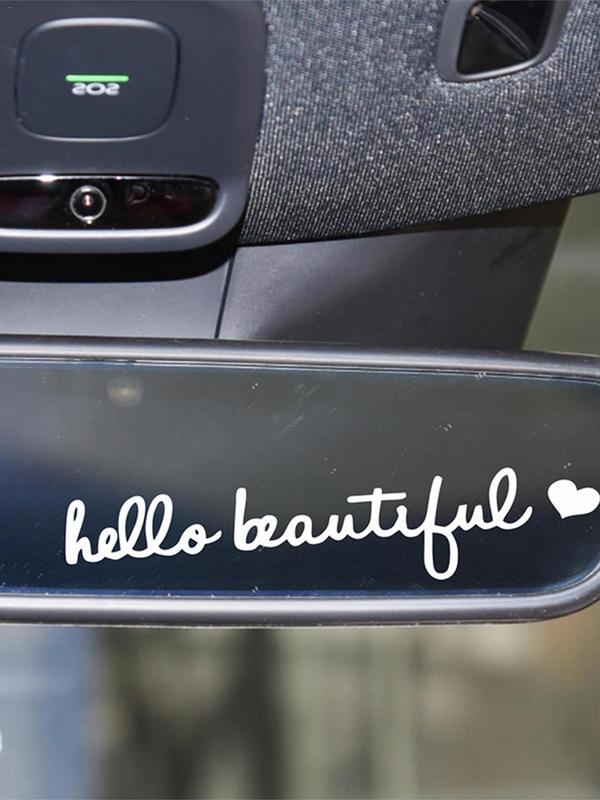 Hello Beautiful Mirror Decal Waterproof PVC Rearview Mirror Sticker Auto Sticker Hello Beautiful Sign Chic Car Decal Stickers