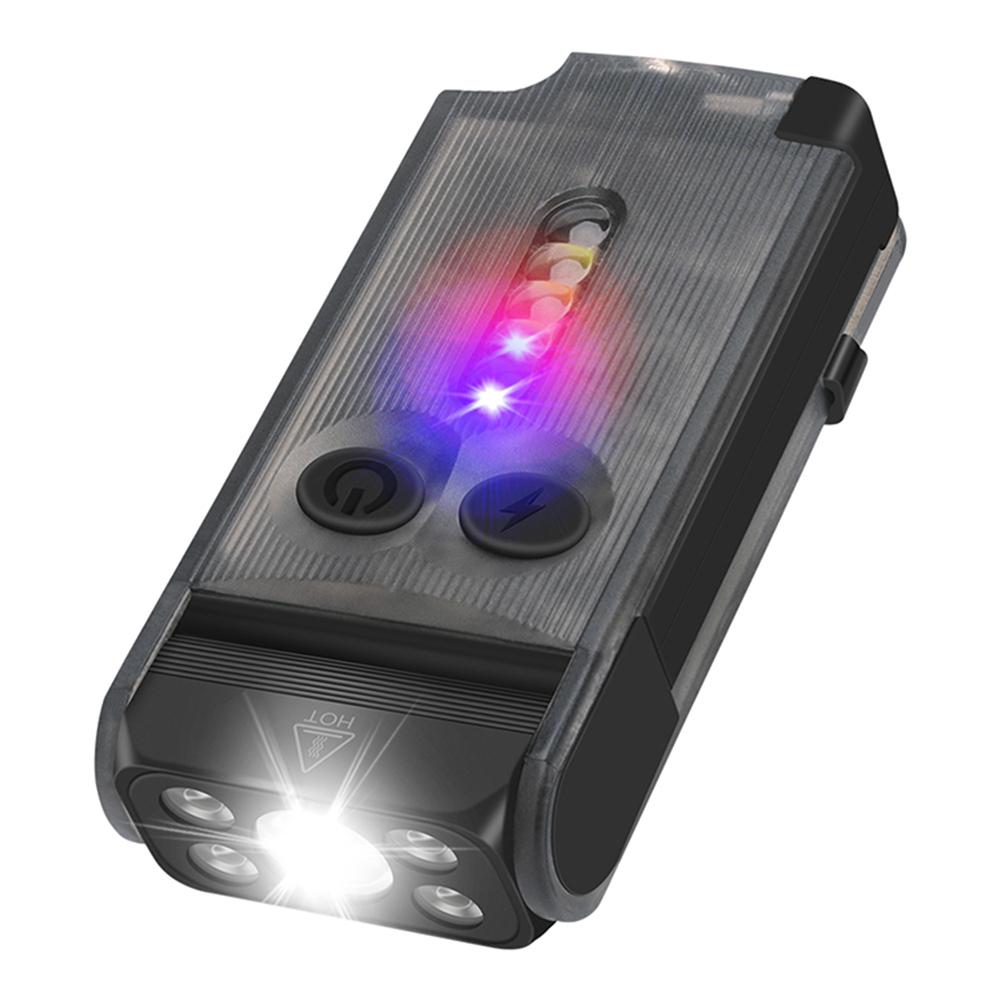 Mini Powerful Flashlight Keychain Light Rechargeable Handheld Alarm Torch Portable Emergency Work Light Camping Pocket Lanterns