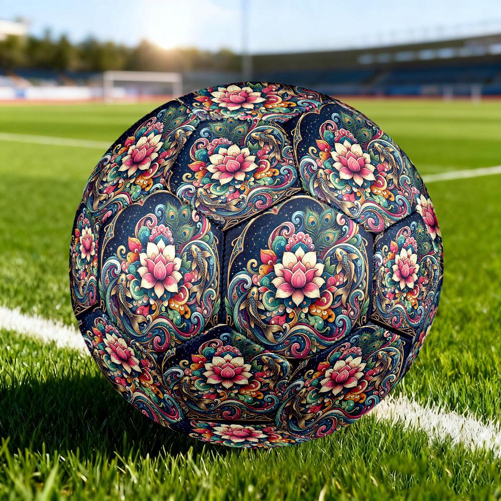 1pc Lotus Peacock Size 5 Soccer Ball Professional Match Training Football Indoor &Outdoor Sports Ball Training Ball Lightweight Durable y33