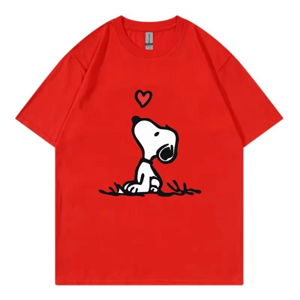 Snoopy Cartoon Anime Unisex Tshirt Summer Short Sleeve White Cotton Unisex Tee Shirts Tops 2025 New Fashion Clothes Breathable