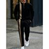 Spring Autumn Fashion Streetwear Men's Long-Sleeved Half-Zipper Stand-Up Collar Men's Casual Sportswear Two-Piece set