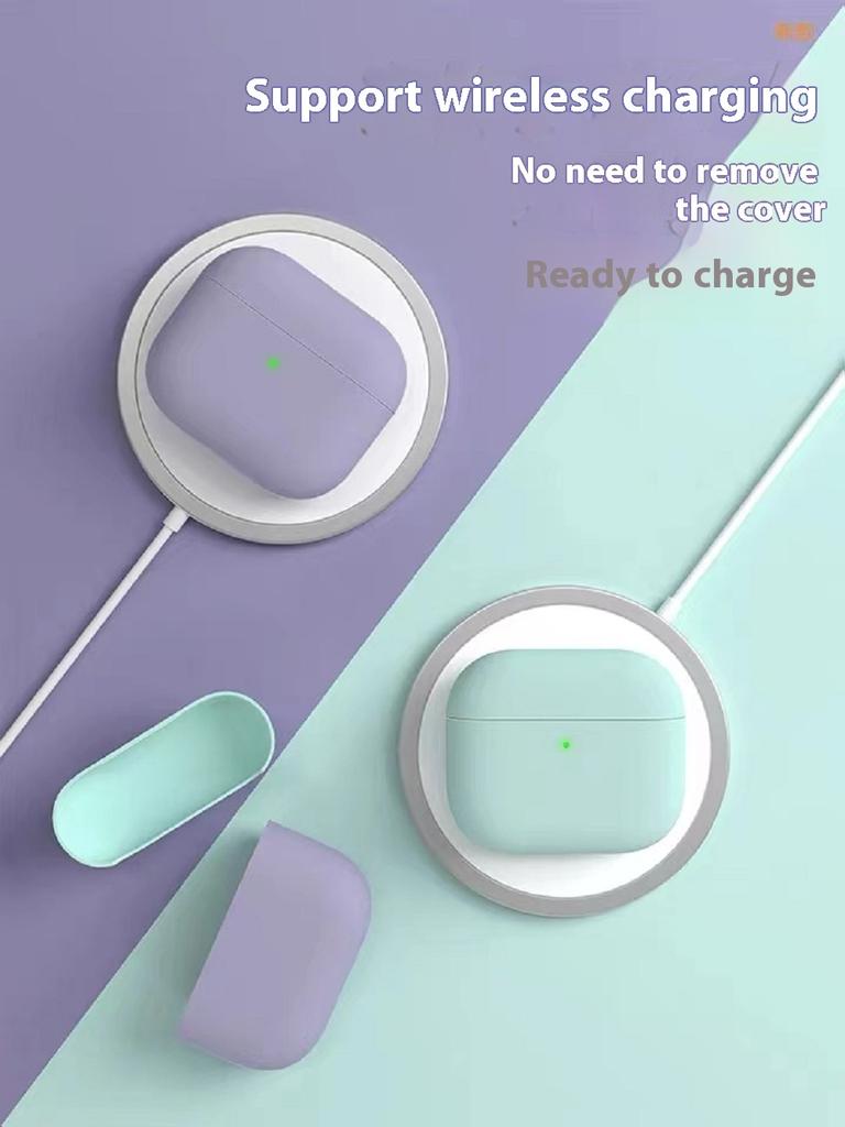 Applicable AirPods 3 Protective Cover Solid Color Split Silicone Protective Cover Wireless Bluetooth Protective Cover