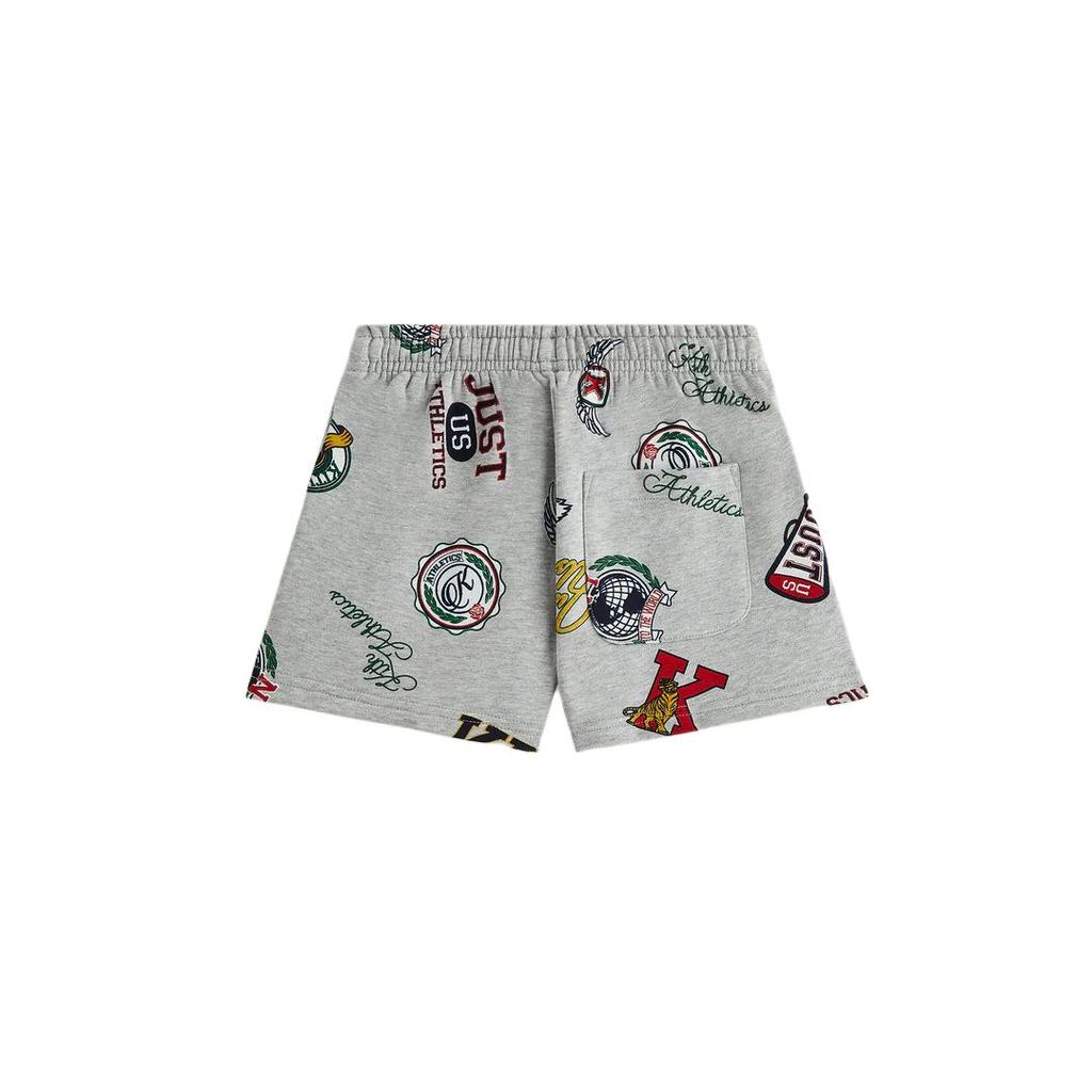 Kith Fall Classics 2024 Series Printed Liam Lace Letter Versatile Shorts Kids Shorts Gray KHK060305-002
