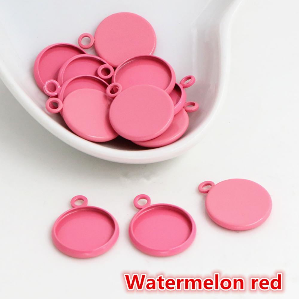 20pcs 12mm Inner Size Simple Pendant Cabochon Cameo Blank Base Setting Bezel Tray Charm for Earrings Bracelet Necklace Findings 