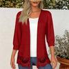 Women's Casual Lace Trim Cardigan Lightweight Loose Fit Flattering Color for Everyday Wear