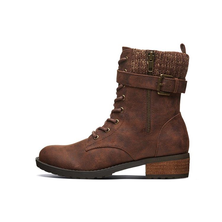 Skechers Dome Lace-Up Fashion Martin Boots Women boots Brown 44662-BRN 36