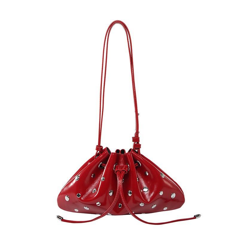All-matching Out-of-street Small Bag Women's Fashionable Rivet Design Commuter Cross-body Underarm Dumpling