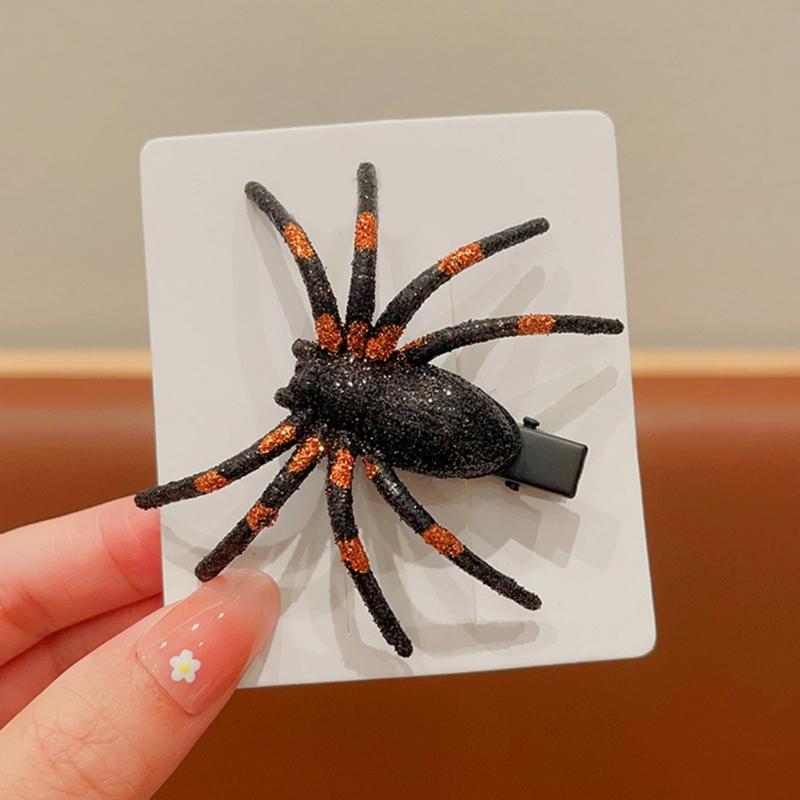 Goth Simulation Spiders Shape Hairpins Hot Girls Punk Duckbill Hair Clip Halloween Ponytail Bangs Hair Clip for Woman