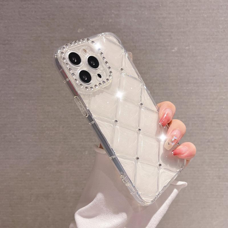 Diamond Clear Transparent Shockproof TPU Phone Case for iPhone 17 16 Pro Max 15 13 14 11 Luxury Rhinestone Protective Cover Plus