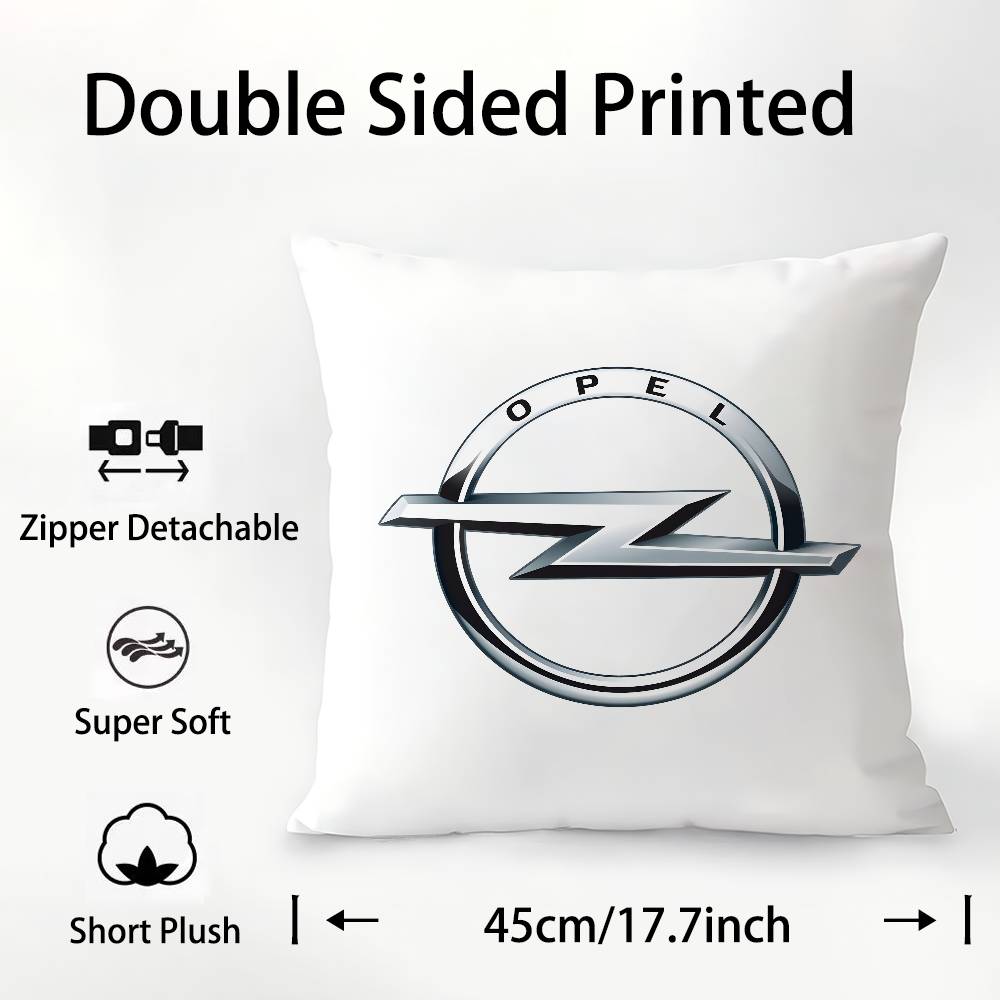 O-OpelsS Car Logo Pillow Case Plush Fabric Soft Pillowcase Double Sided Print Cushion Cover Household Gifts