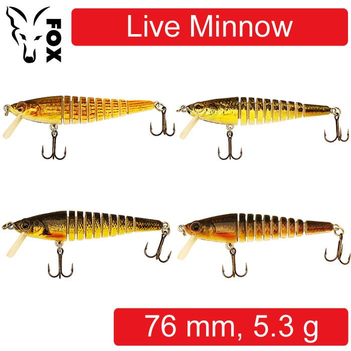 

FOX LIVE MINNOW 76 мм 5.3 g. Пластикова приманка для риболовлі 76 mm