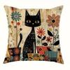 Heimdekoration Schwarze Katzen und Bunte Blumen Kissenbezug Muster Kissenbezug Geeignet für Sofa Schlafzimmer Auto Kissenbezug
