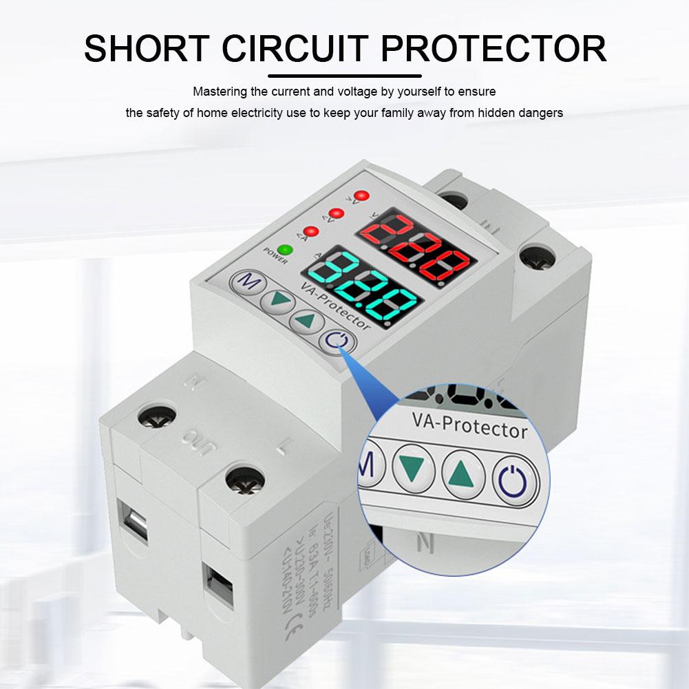 Relay Over Current Protector Adjustable Over Under Voltage Protective Device 220V Over Voltage Under Voltage Reclosing Protector