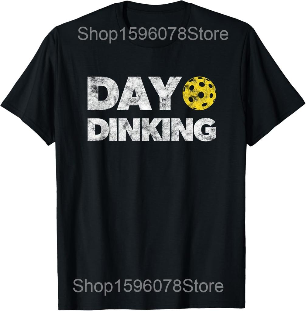 Funny Skeletons Playing Pickleball Paddle T Shirts Men Pure Cotton Humor Streetwear Tee Shirt Short Sleeve Unisex Loose Clothing