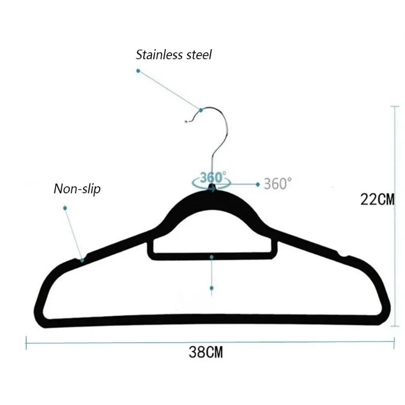 Clothes Coat Velvet Hangers Non Slip Luxury Flocked Trouser Skirt Storage Hook Hanger Closet Clothes Hangers for Adults