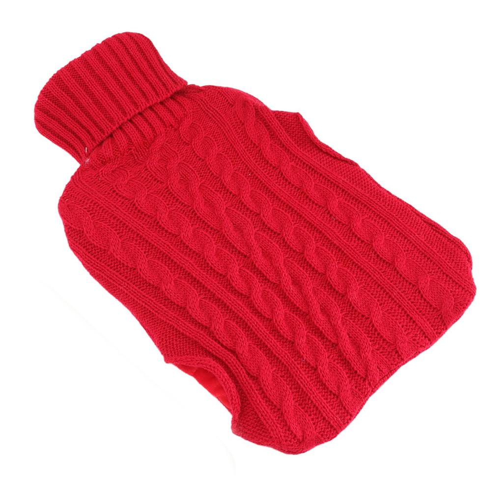 Hot Water Bag Rubber Explosionproof Water Injected Hand Warming Bag with Knit Hand Insert Cover Large