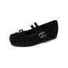Strictly Selected French Retro Square Head Versatile Word with Mary Jane Shoes Temperament Shallow Mouth Bow Inner Height Increase Single Shoes Women