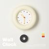 Retro Dopamine Color Home Wall Clock Cream Yellow Japanese and Korean Simple Fashion Paint Free Punch Clock Quartz Clock